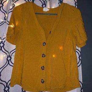 Cute yellow button up